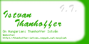 istvan thanhoffer business card
